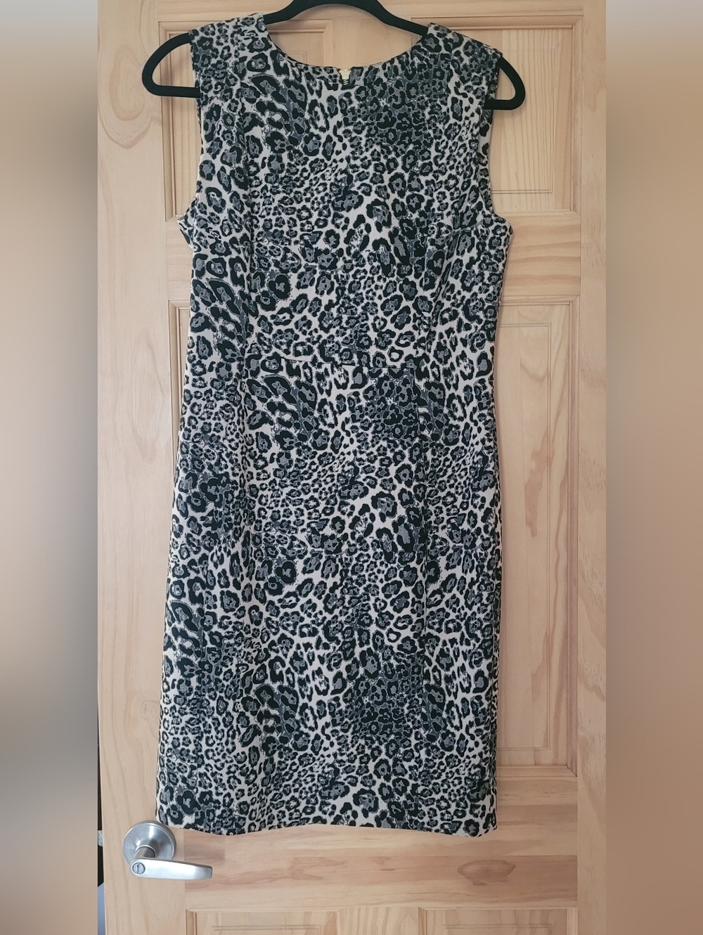Calvin Klein Black and Beige Leopard Print Dress